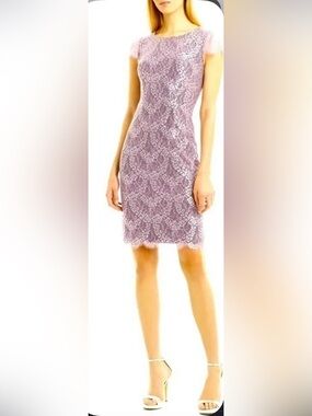 NWOT ERIN by Erin Fetherston Persian Lilac Floral Lace Sheath Size 6 MSRP $395